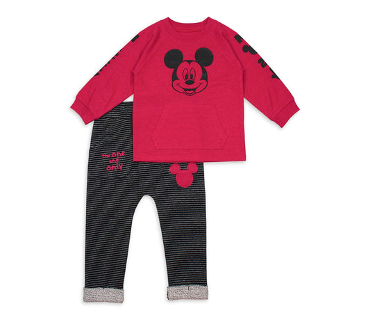Mickey Mouse Long Sleeve T-Shirt & Sweatpants, 2pc Outfit Set (Baby Boy)