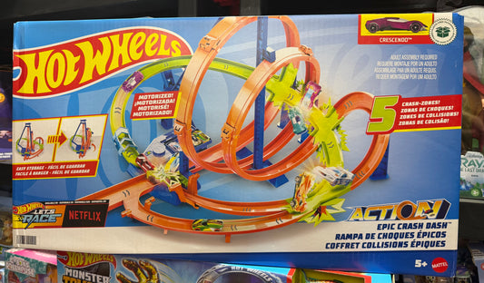 Hot Wheels Epic Crash Dash Track Set with 5 Crash Zones 14440