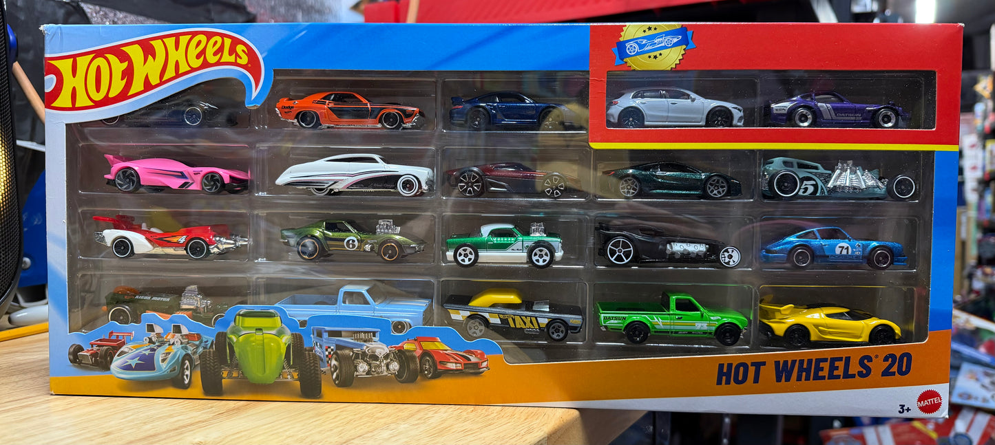Hot Wheels Set of 20 Toy Sports & Race Cars in 1:64 Scale, Collectible Vehicles (Styles May Vary) 25737