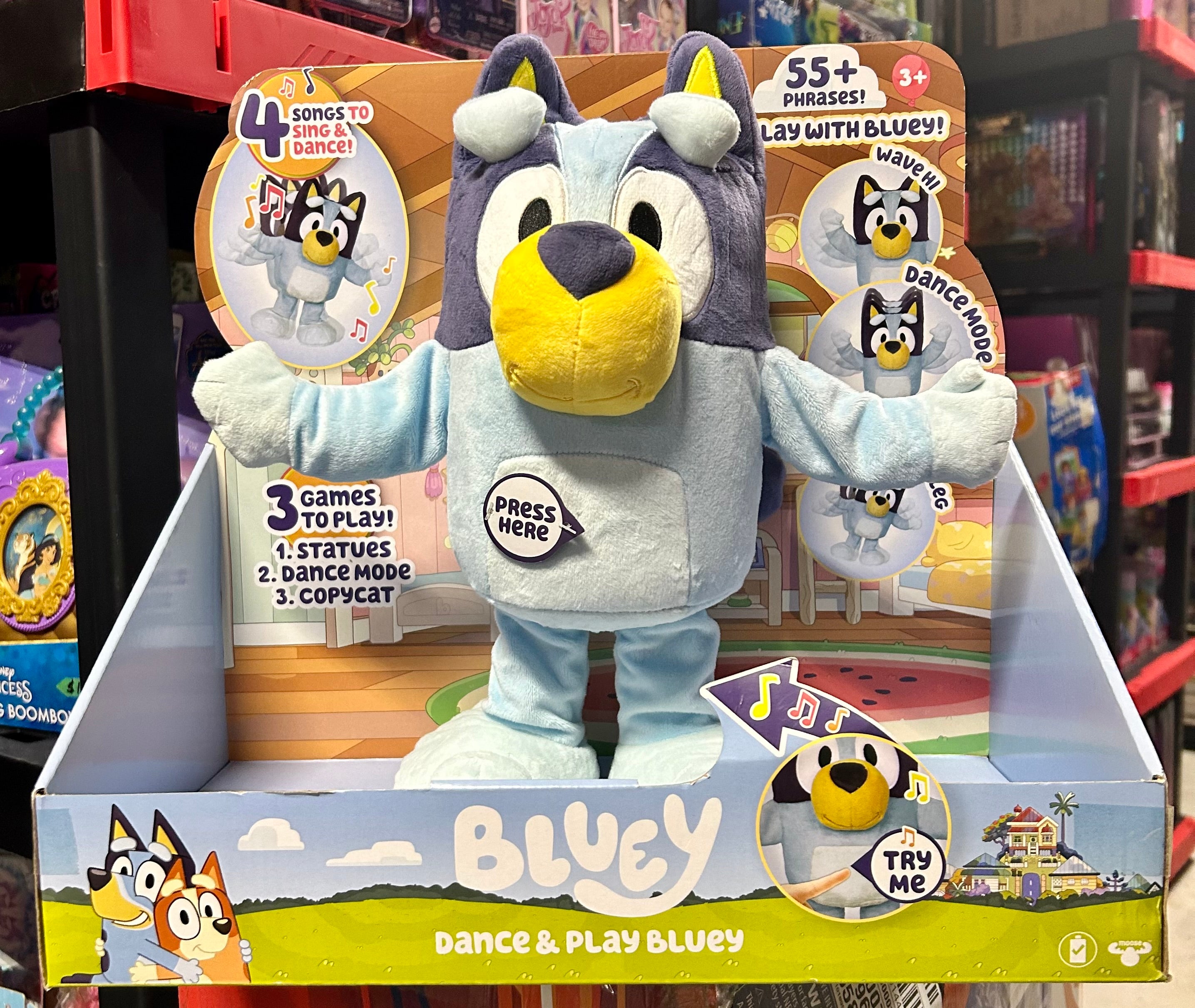 Bluey, Dance and Play 14 animated Plush hotsell with phrases and songs