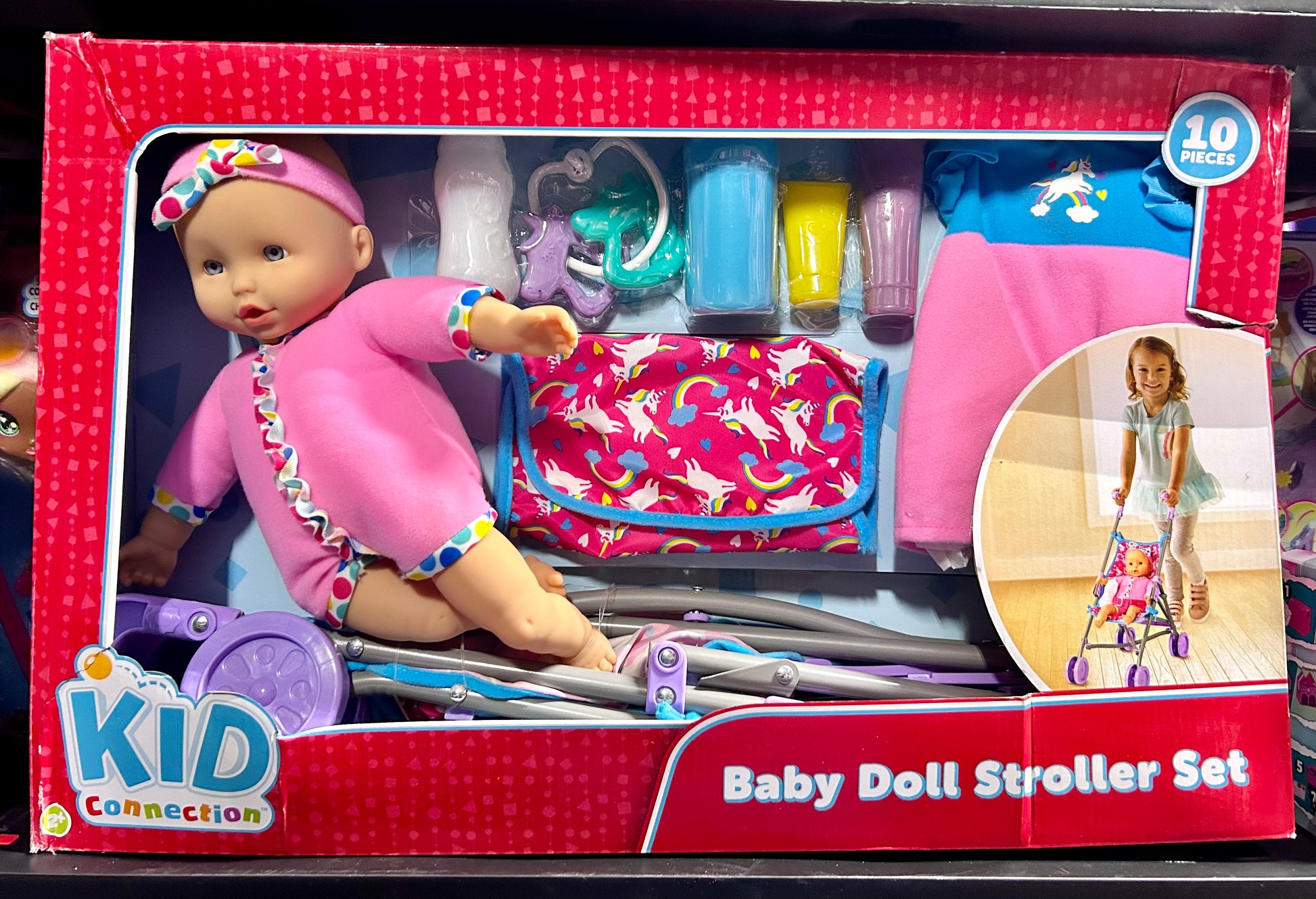 baby stroller play set Kid Connection 10-Piece Baby Doll Stroller Set 65809 – Cove Toy House