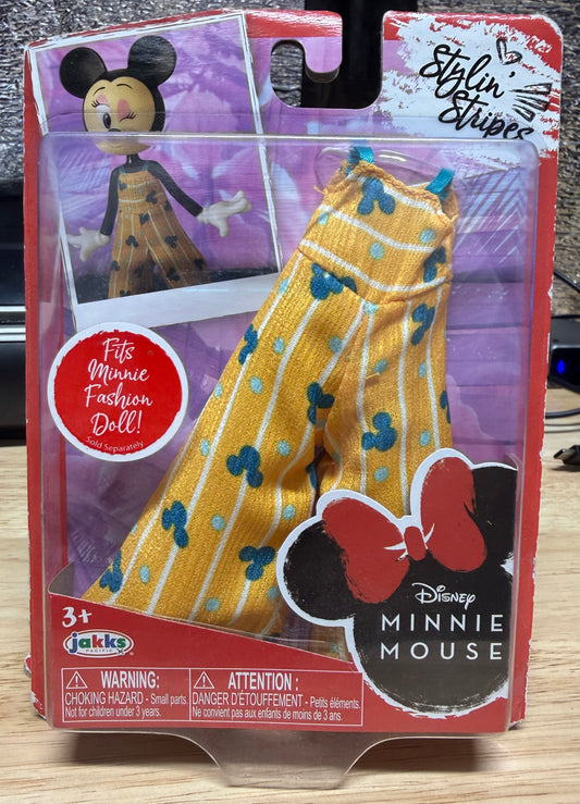 Disney 9" Minnie Mouse Fashion Doll STYLIN STRIPES Jumpsuit Outfit 21405
