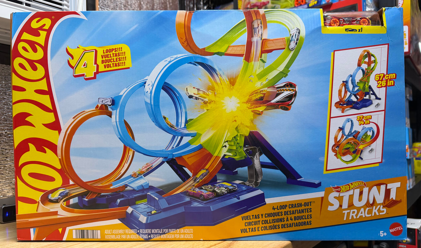 Hot Wheels 4-Loop Crash-Out Track Set 23716