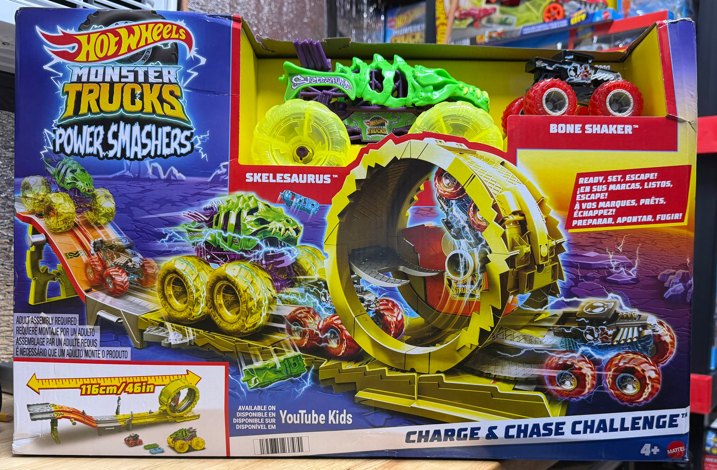 Hot Wheels Monster Trucks Power Smashers Charge & Chase Challenge Track Set 23747