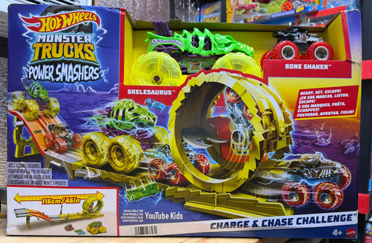 Hot Wheels Monster Trucks Power Smashers Charge & Chase Challenge Track Set 23747