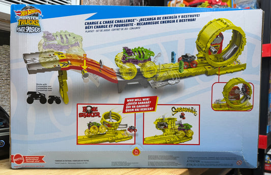 Hot Wheels Monster Trucks Power Smashers Charge & Chase Challenge Track Set 23747