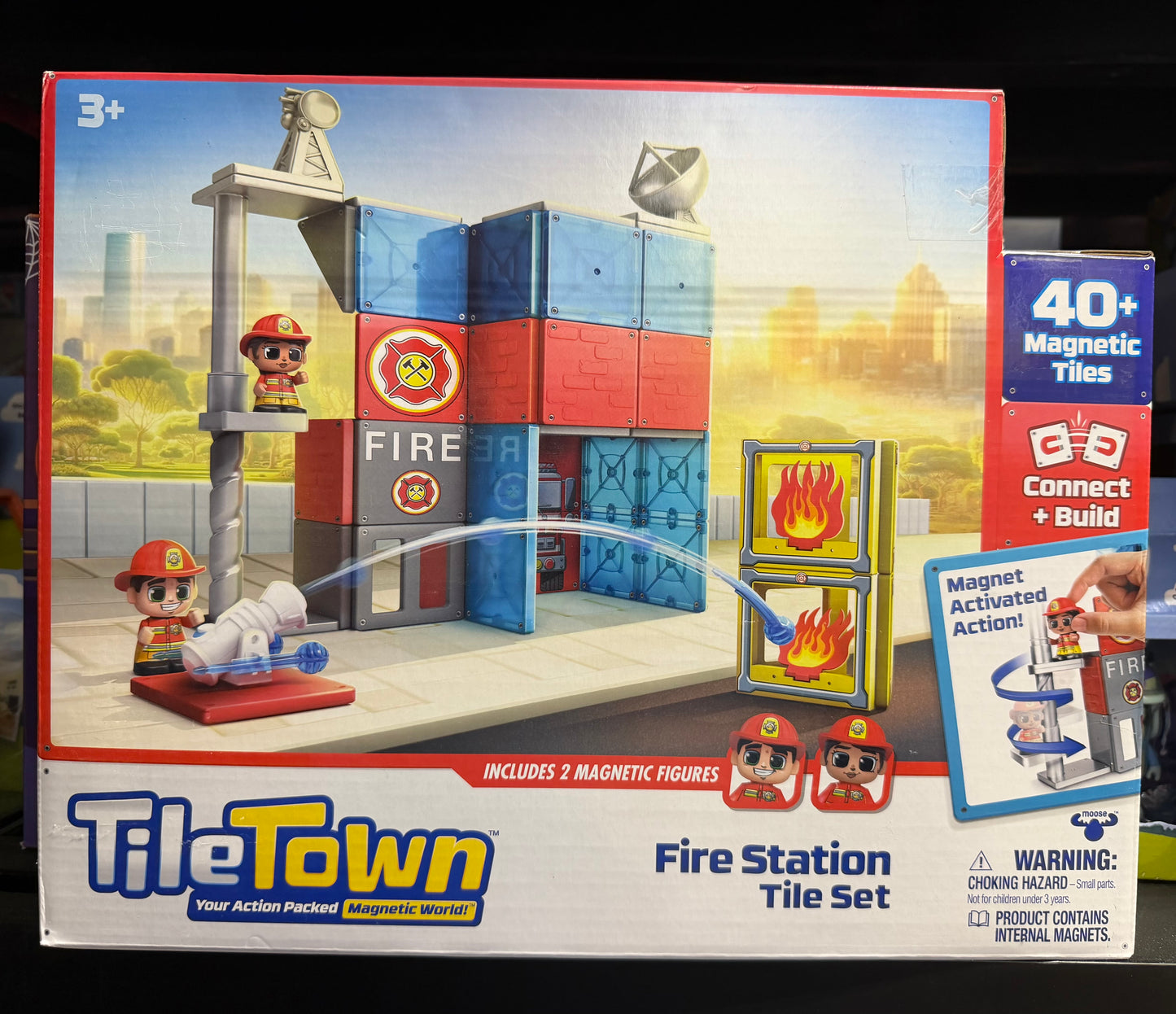 TileTown Fire Station Magnetic Tile Building Set 82068