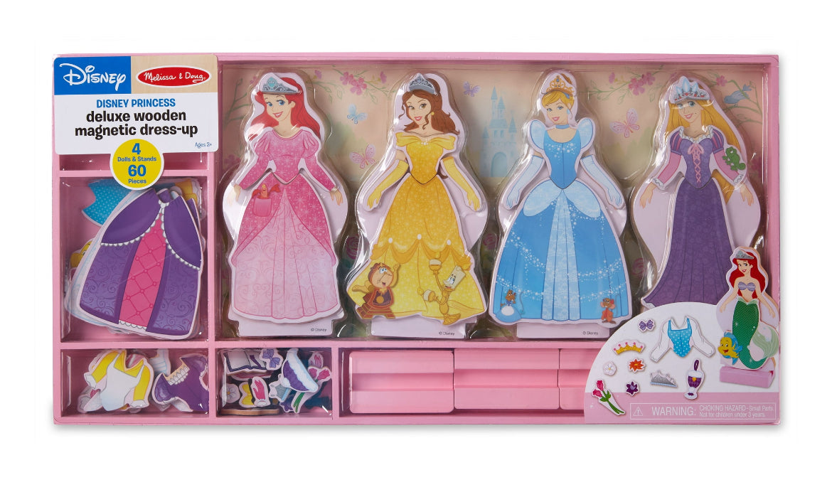 Melissa & Doug Disney Princess Deluxe Wooden Magnetic Dress-Up Set