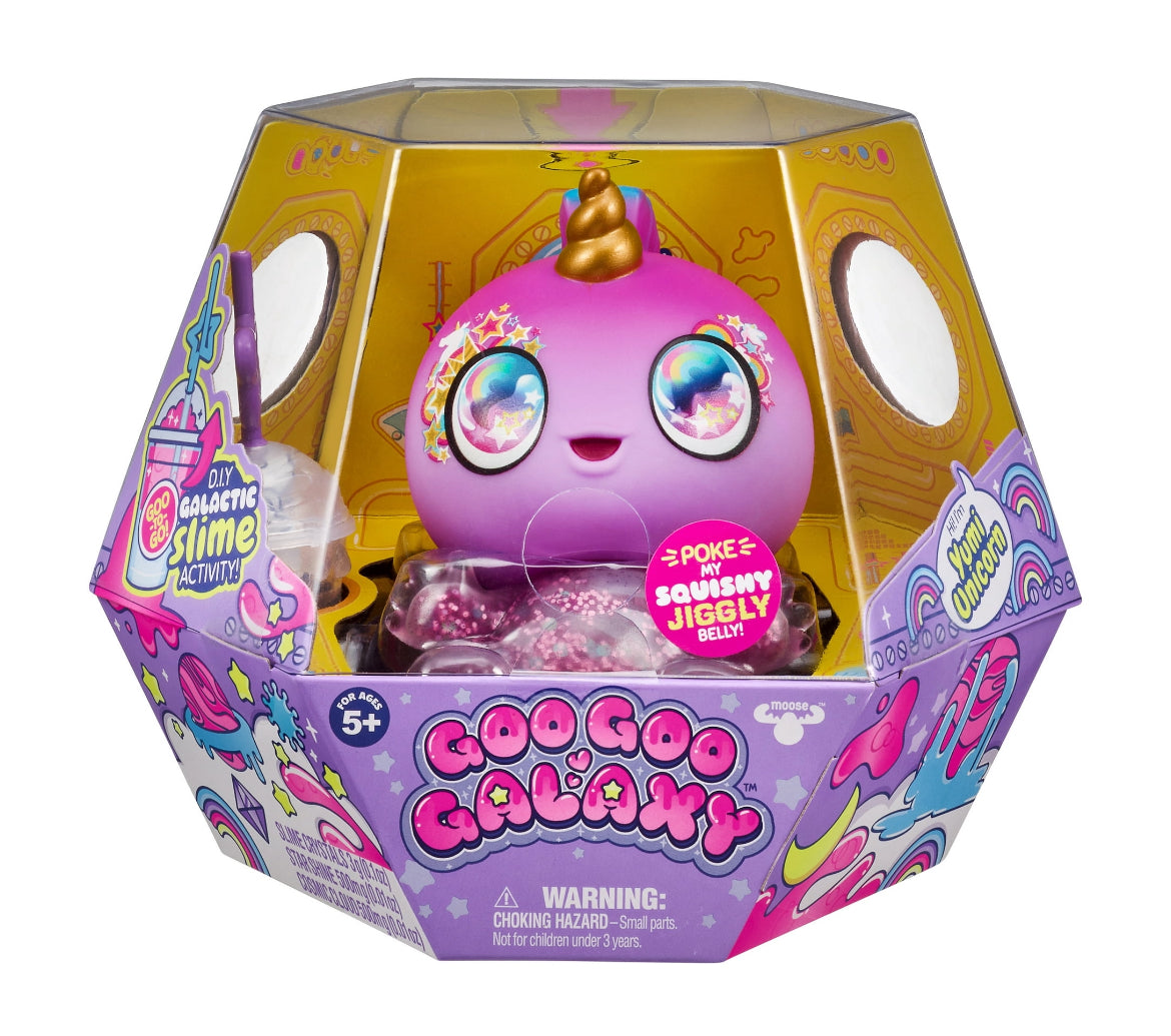 Goo Goo Galaxy Single Doll PAck, Yumi Unicorn - 5.5 inch SmAll Doll with Squeezer belly and DIY Slime Activity