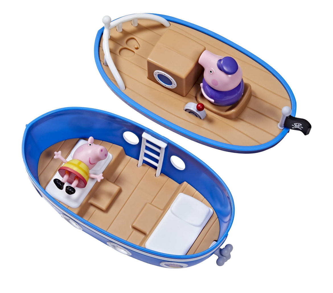 Peppa Pig Peppa’s Adventures Grandpa Pig’s Cabin Boat Vehicle Preschool Set