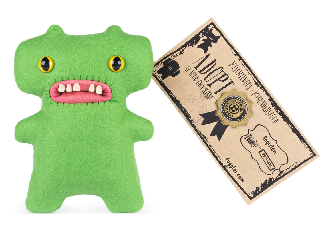 Fuggler, Funny Ugly Monster, 9 Inch Gap-Tooth McGoo (Green) Plush Creature with Teeth