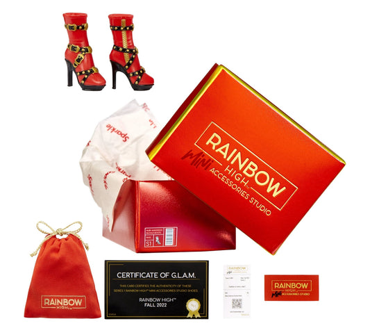 Rainbow High- Mini Accessories Studio Shoes 25+ High-End Mystery Surprise Fashion Collectibles. Mix & Match on Fashion Dolls