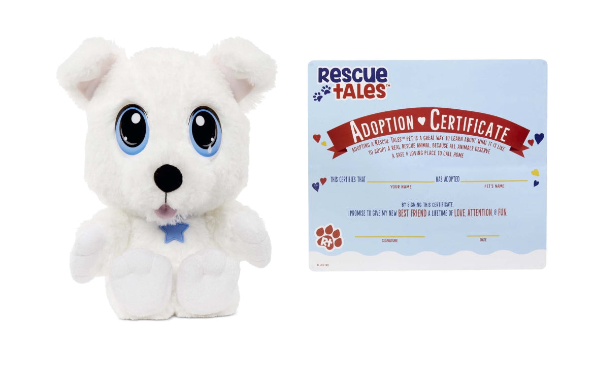 Rescue Tales Cuddly Pup Maltese Soft Plush Pet Toy