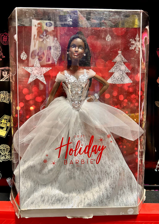 Barbie Signature 2021 Holiday Barbie 12”, Brunette Braids In Silver Gown 95941