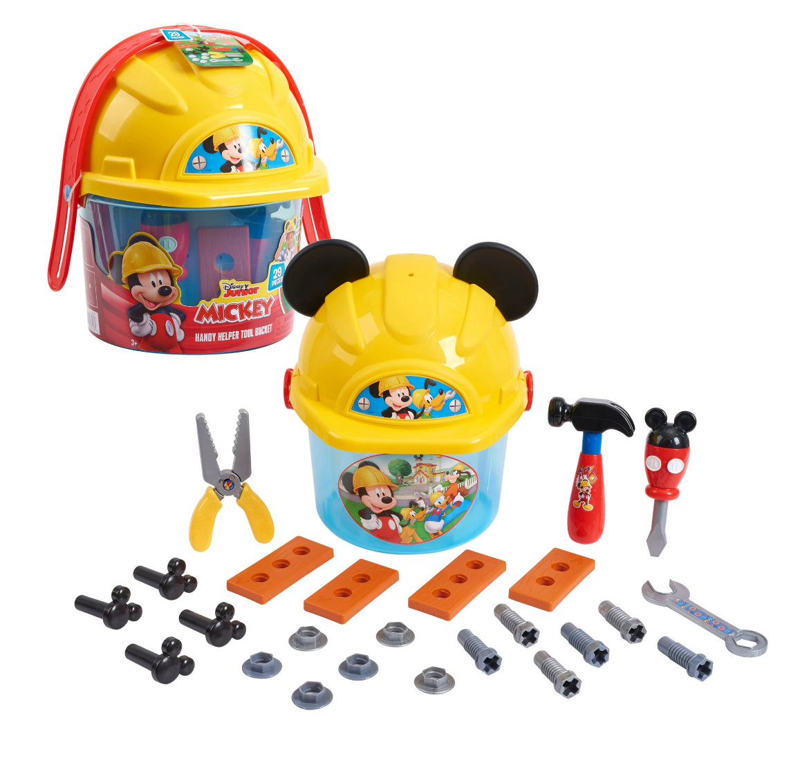 Just Play Disney Junior Mickey Mouse Handy Helper Tool Bucket, 25-Pieces