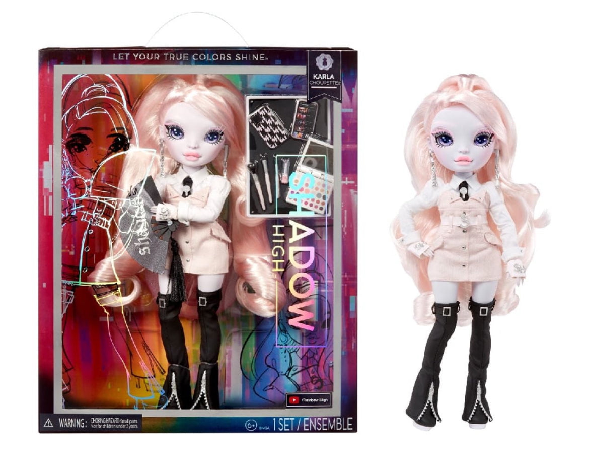 Rainbow High Shadow High Karla Choupette - Pink Fashion Doll. Fashionable Outfit & 10+ Colorful Play Accessories