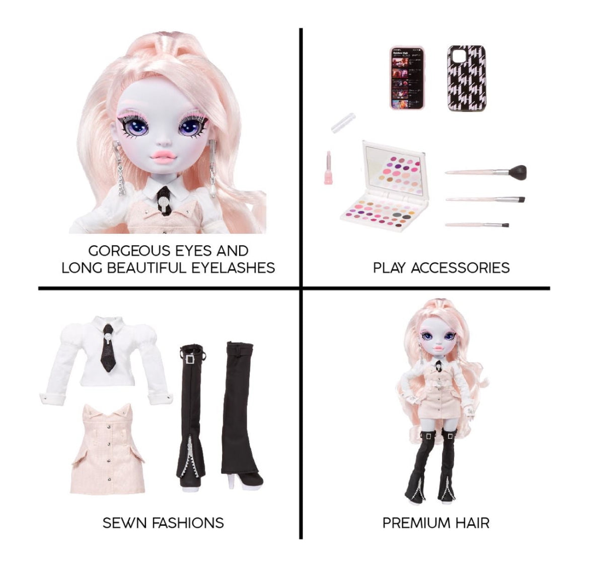 Rainbow High Shadow High Karla Choupette - Pink Fashion Doll. Fashionable Outfit & 10+ Colorful Play Accessories