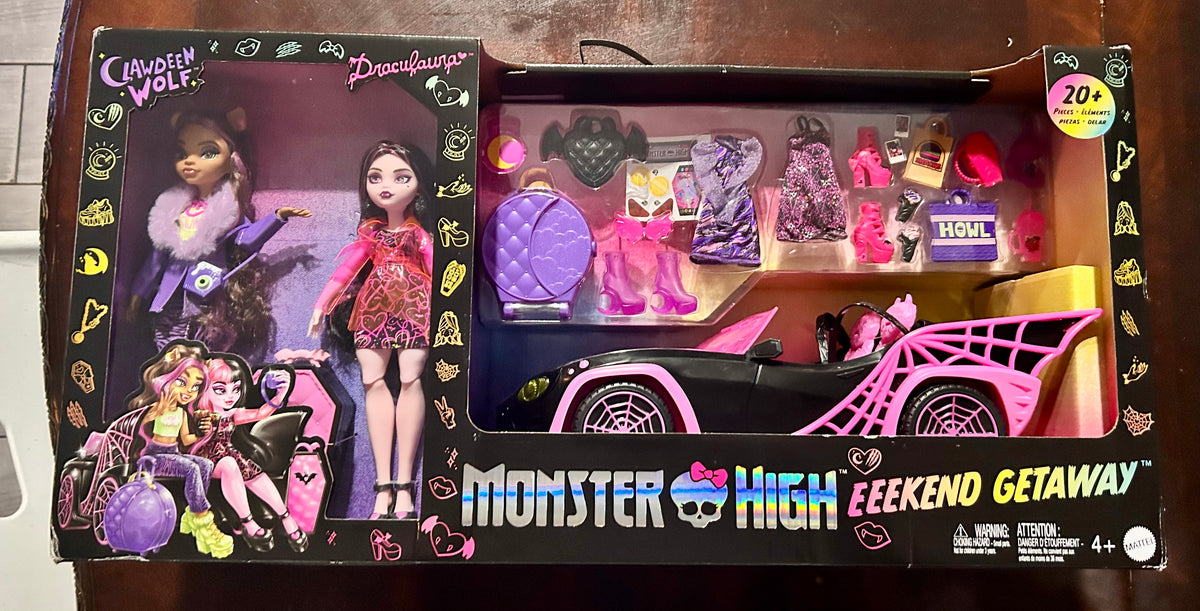 IMG_3431_44851a6c-eac9-4247-  Monster High‎ Doll G3 Clawdeen Wolf Eeekend Getaway Convertible Sports Car main image 0
