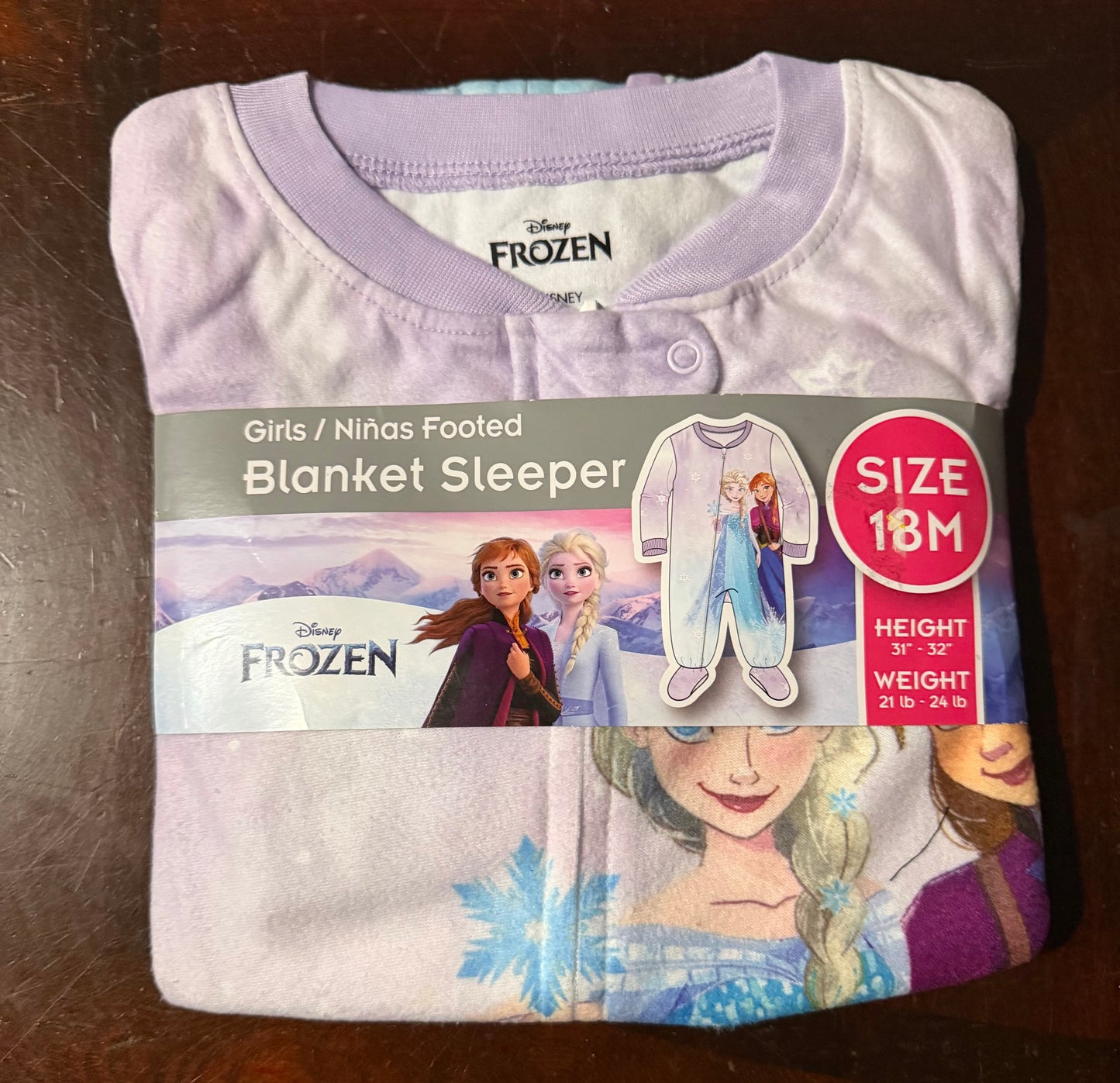 Disney Frozen Toddler Girls Blanket Sleeper 18M 20364