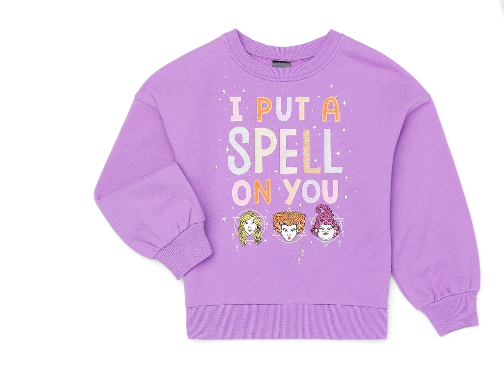 Disney Hocus Pocus Girls Halloween Fleece Sweatshirt