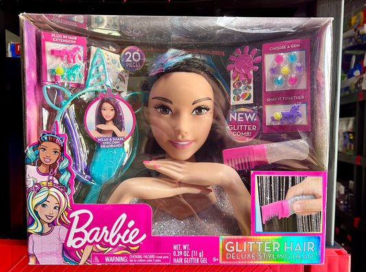 Barbie 20-Piece Glitter Hair Deluxe Styling Head 63536