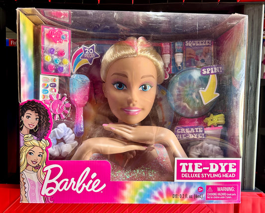 Barbie Tie-Dye Deluxe 22-Piece Styling Head, Blonde Hair 63651