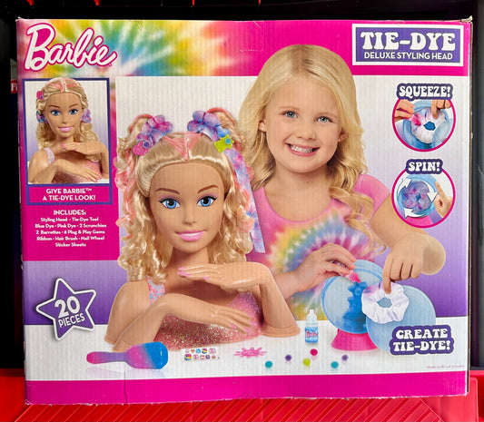 Barbie Tie-Dye Deluxe 22-Piece Styling Head, Blonde Hair 63651