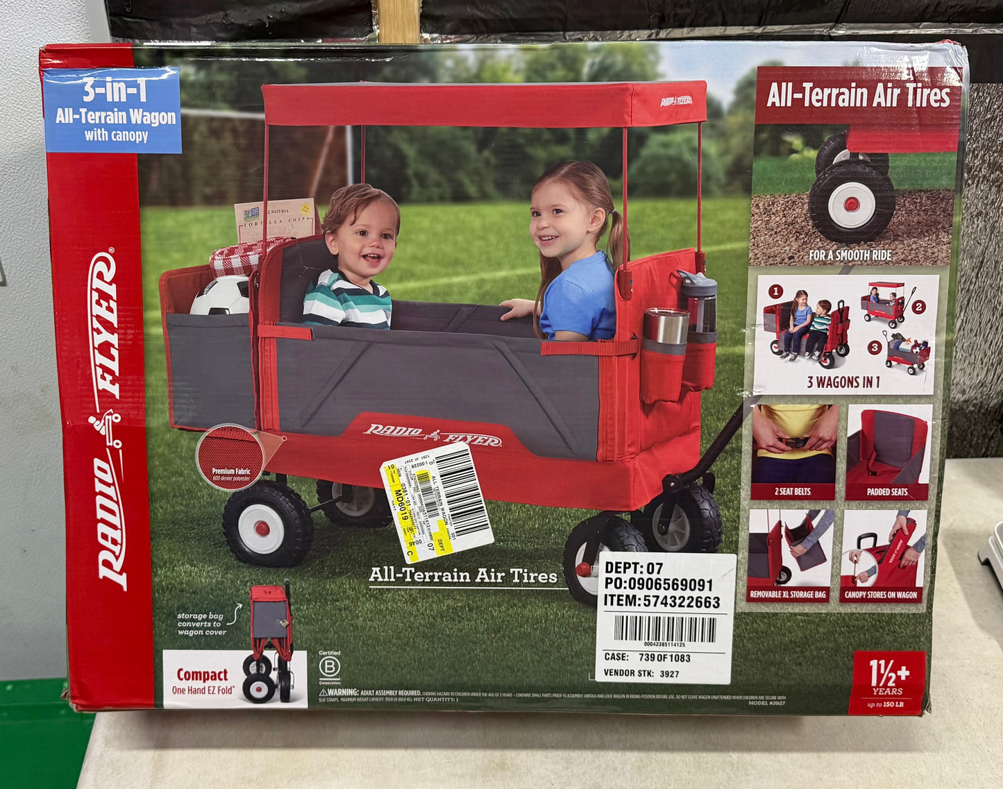 Radio Flyer 3-in-1 All-Terrain Wagon with Canopy 11412