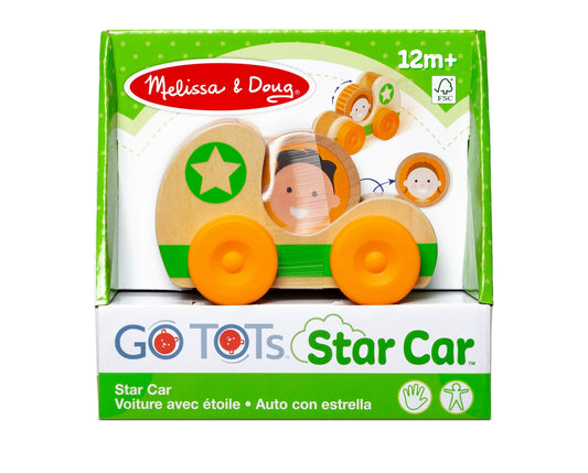 Melissa & Doug GO Tots Wooden Green Star Car (1 Car, 1 Disk) 30748