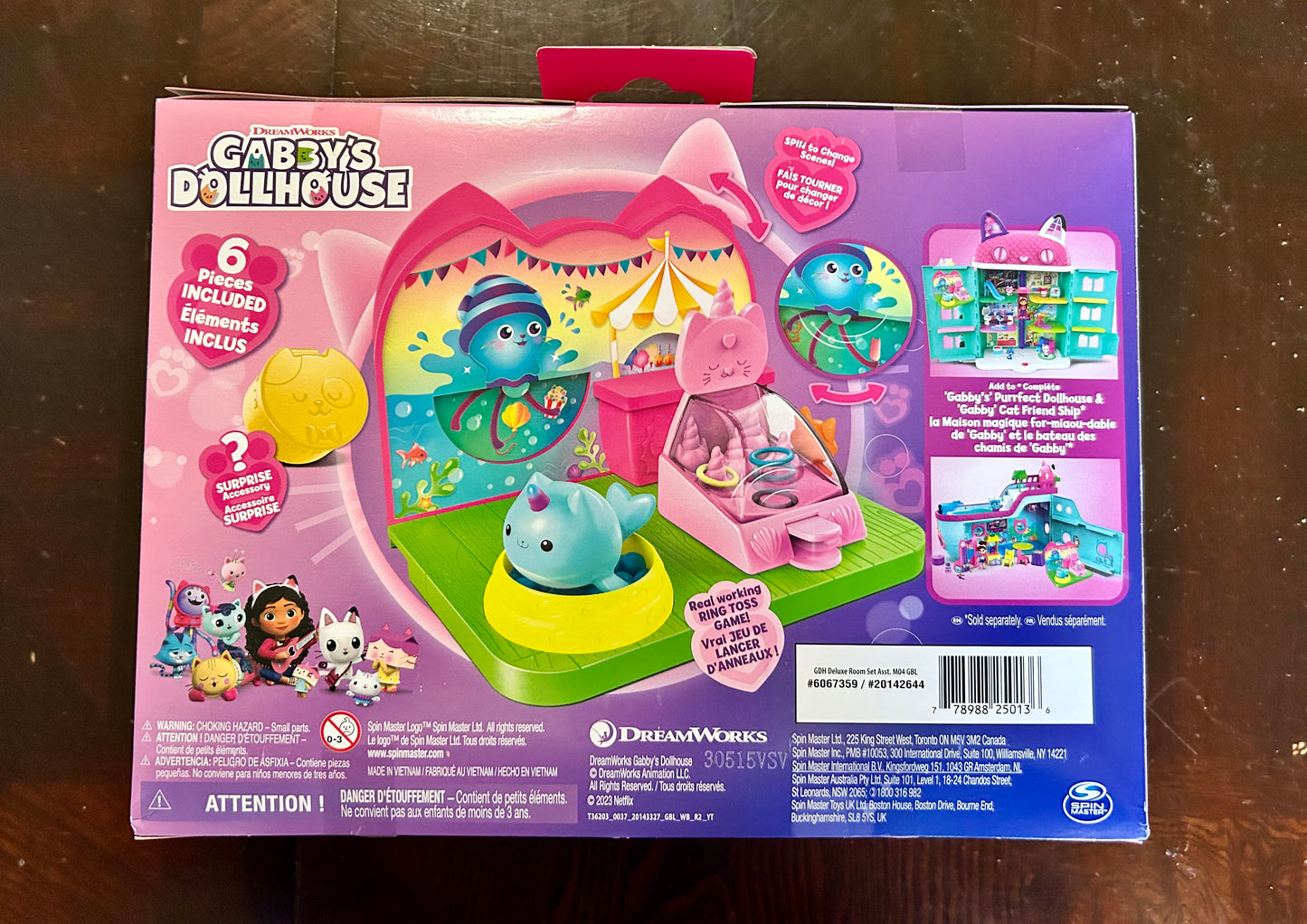 Gabby's Dollhouse Kitty Narwhal's Carnival Room Playset with Figure 25013