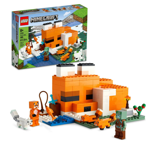 LEGO Minecraft The Fox Lodge House 21178 Animal Toys with Drowned Zombie