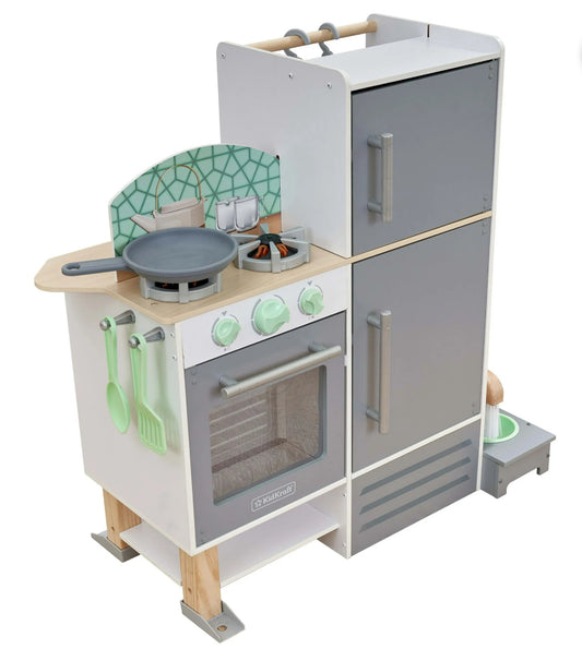 KidKraft Wooden 2-in-1 Kitchen & Laundry Play Set with 10 Accessories 99913