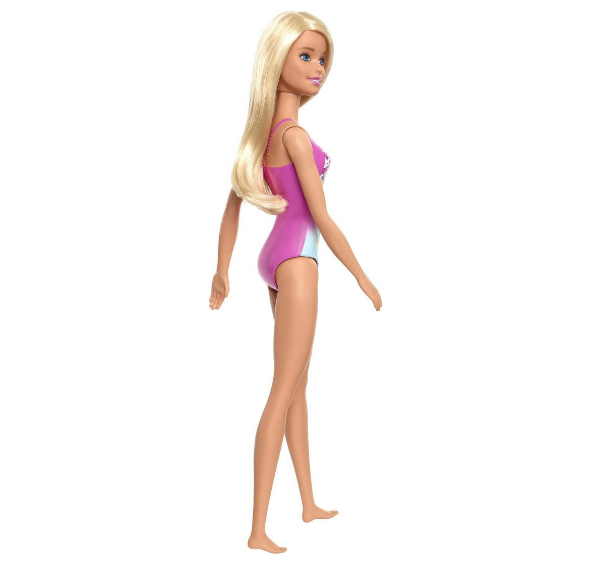 Barbie Beach Doll with Pink Graphic One-Piece Swimsuit