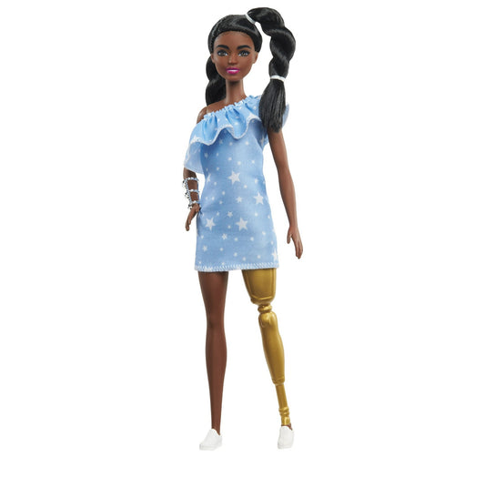 Barbie Fashionistas Doll #146 with 2 Twisted Braids & Star-Print Dress