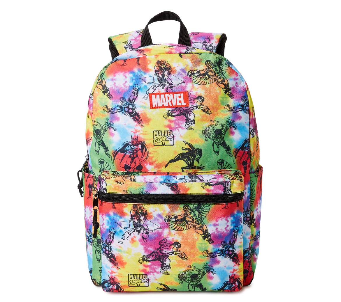 Marvel Comics Superheroes Unisex Printed Backpack Multi-Color Tie Dye