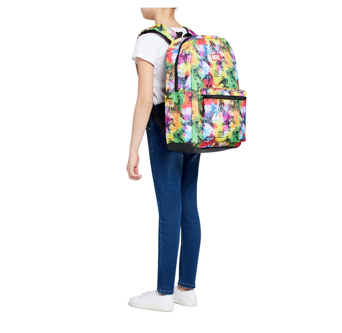 Marvel Comics Superheroes Unisex Printed Backpack Multi-Color Tie Dye