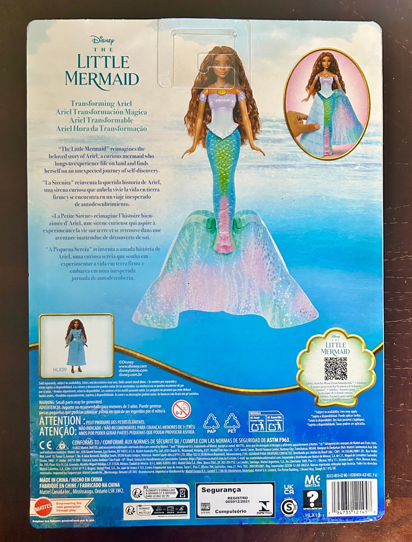 Disney The Little Mermaid Transforming Human to Mermaid Ariel Fashion Doll 12145