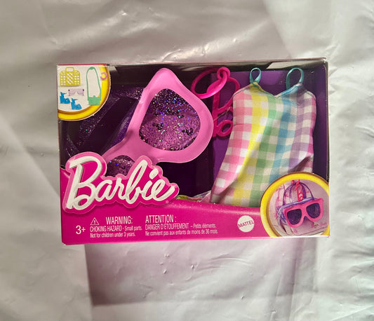 Barbie Doll Clothing, Deluxe Keychain Bag with Summer Accessories 17709