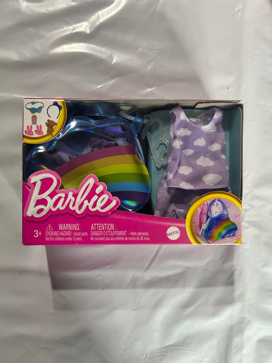 Barbie Doll Clothing, Deluxe Keychain Bag with Slumber Party Themed Accessories 17712