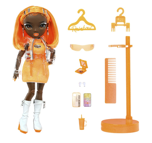 Rainbow High Michelle Orange Fashion Doll. Fashionable Outfit & 10+ Colorful Play Accessories 58312