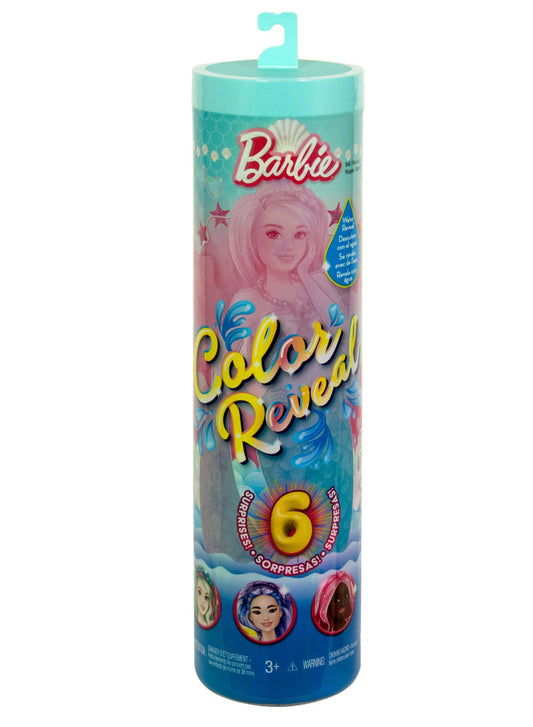Barbie Color Reveal Mermaid Series Doll & Accessories with 6 Surprises, Color-Change Hair 17876