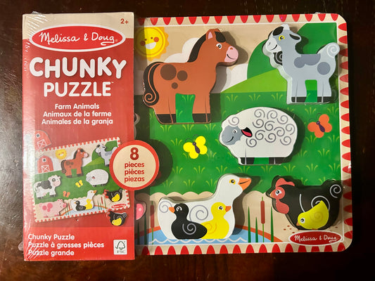 Melissa & Doug Farm Wooden Chunky 8-Piece Puzzle 03723