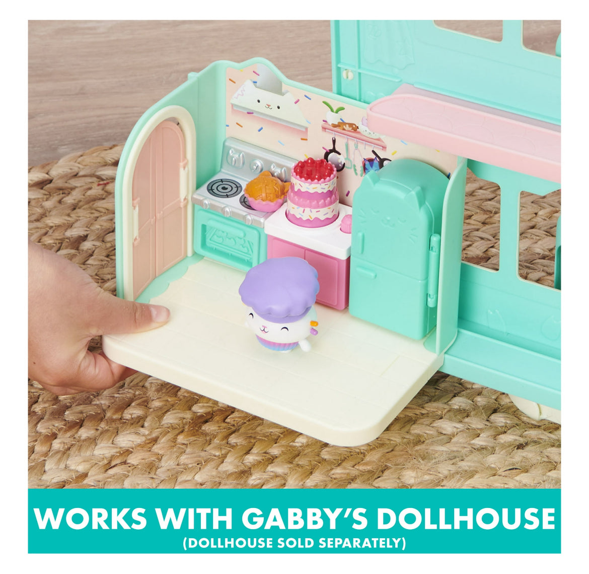 Gabby’s Dollhouse, Bakey with Cakey Kitchen Playset with Figure 37405