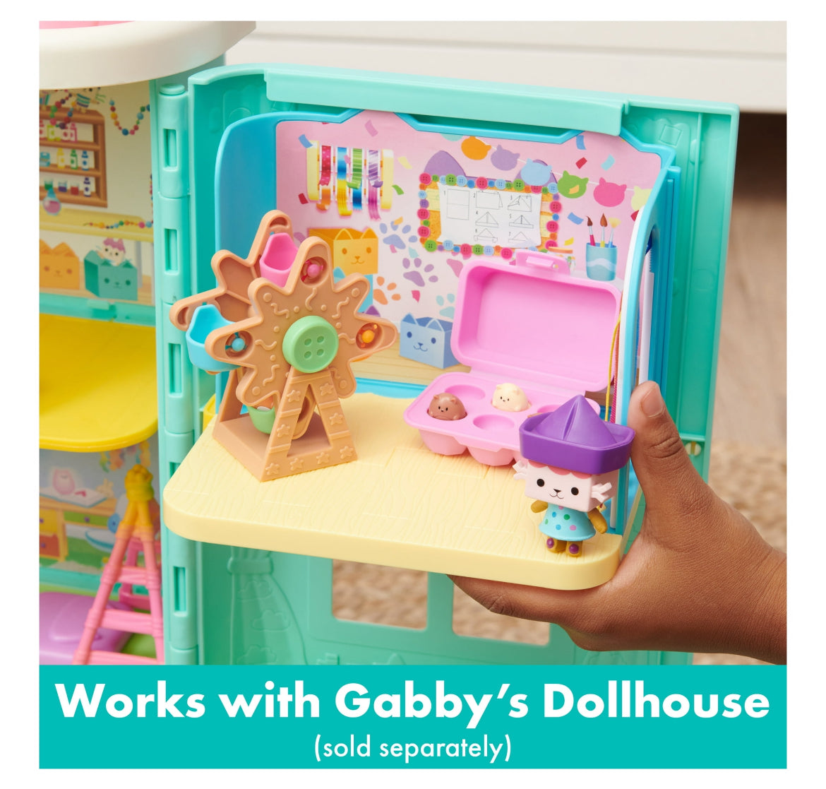 Gabby's Dollhouse, Baby Box Craft-A-Riffic Room Playset with Cat Figure 38083