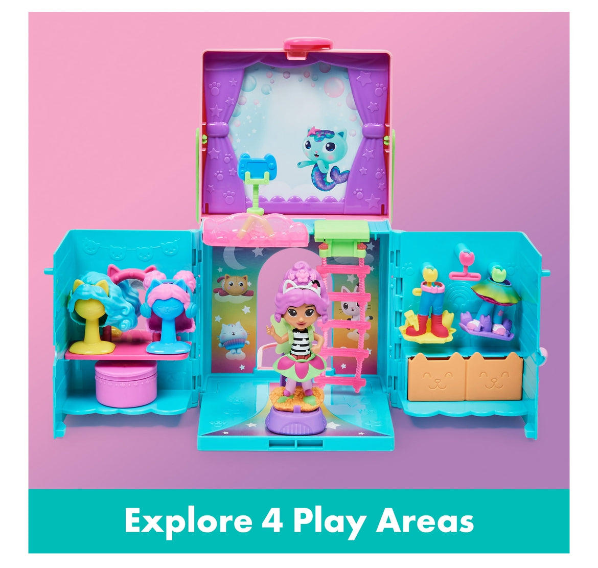 Gabby’s Dollhouse, Rainbow Closet Portable Playset with Doll 38101