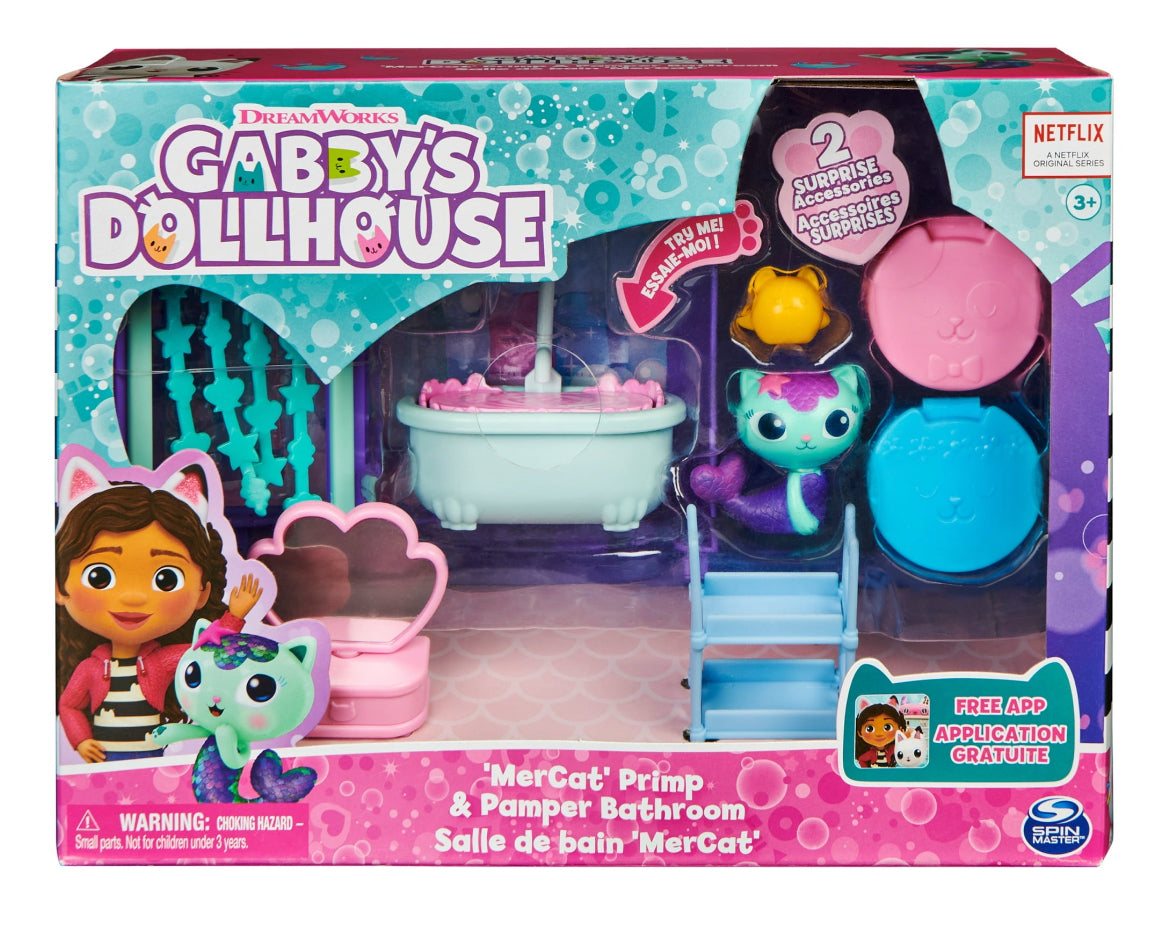 Gabby’s Dollhouse, MerCat’s Primp and Pamper Bathroom 37406