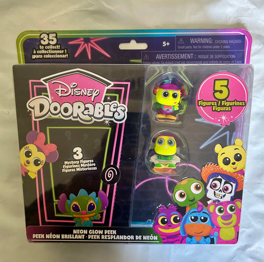 Disney Doorables Neon Glow Peek Figures Set 44962