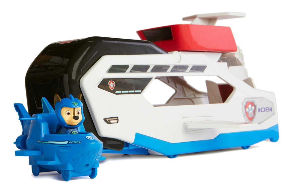 PAW Patrol Aqua Pups Whale Patroller Team Vehicle with Chase Figure and Vehicle Launcher 43626