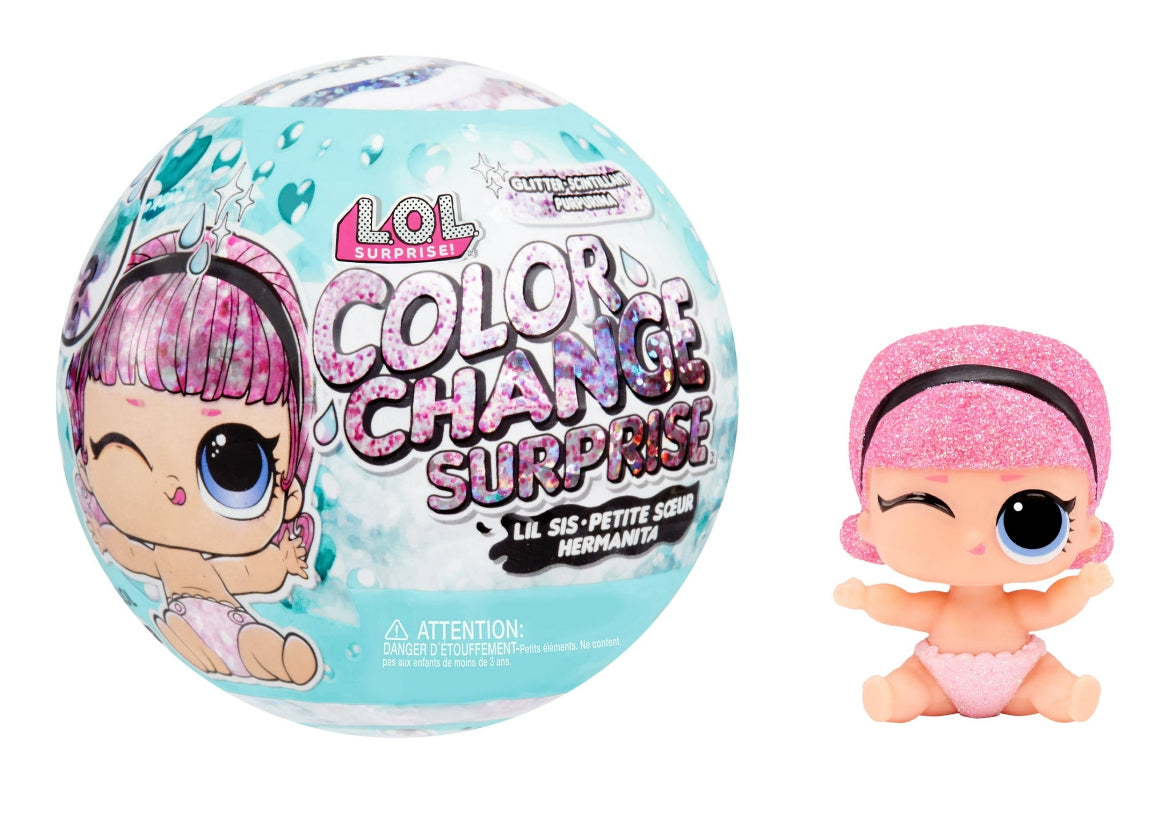 LOL Surprise Glitter Color Change Lil Sis with 5 Surprises Including a Collectible Doll 58530