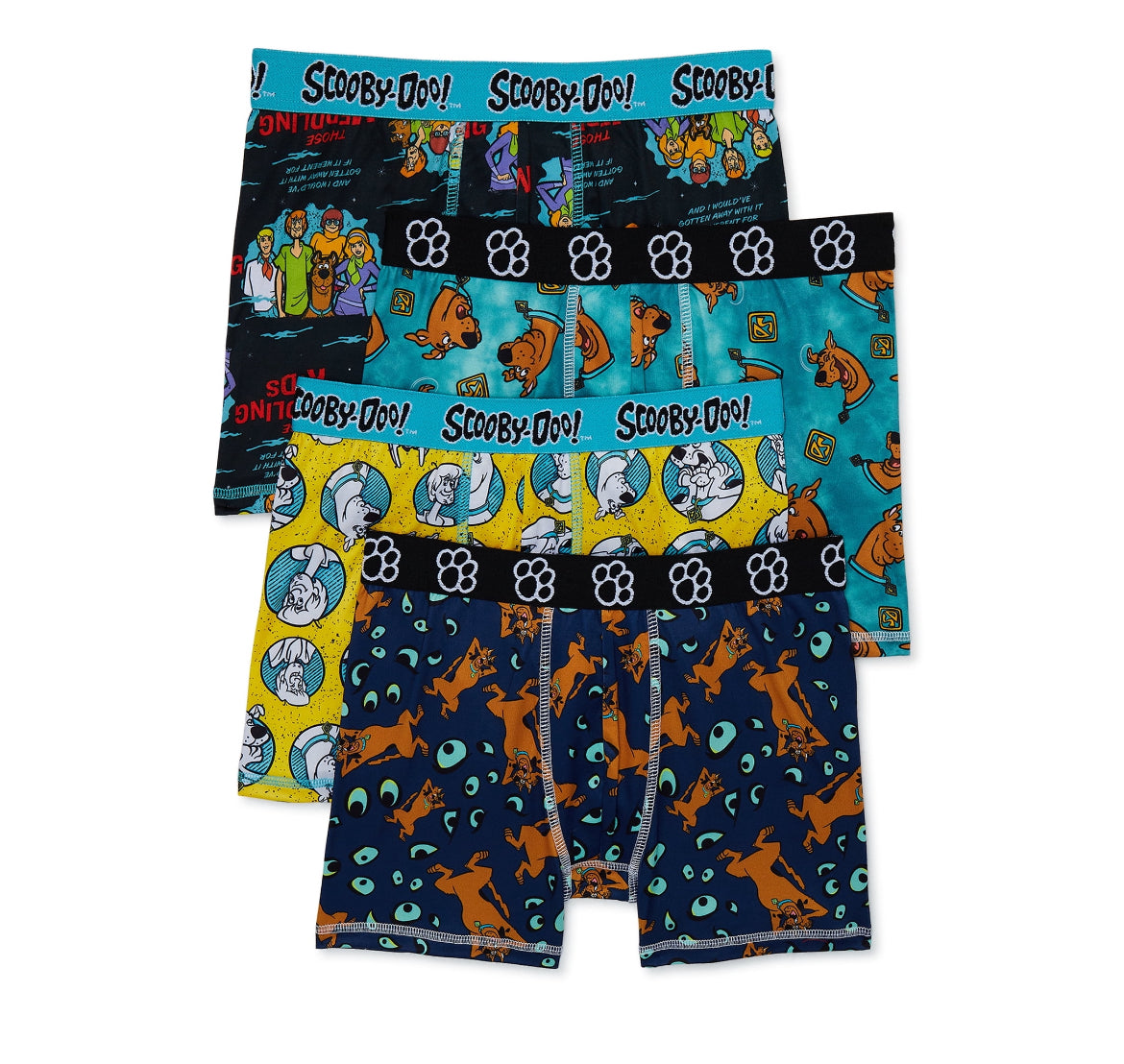 Warner Brothers Boys Scooby Doo Boxer Briefs, 4-Pack